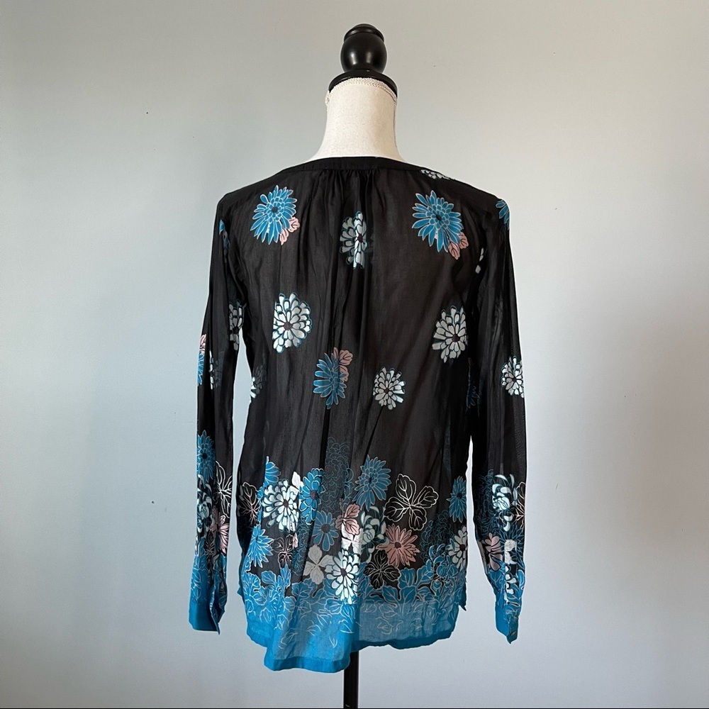 LOFT | Floral Semi Sheer Tunic Top Sz SP - Picture 5 of 7